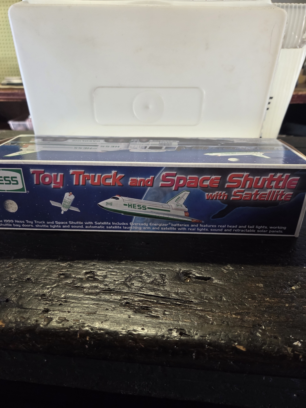 Hess Toy Truck and Space Shuttle with Satellite - Blue Box Vintage Collectible